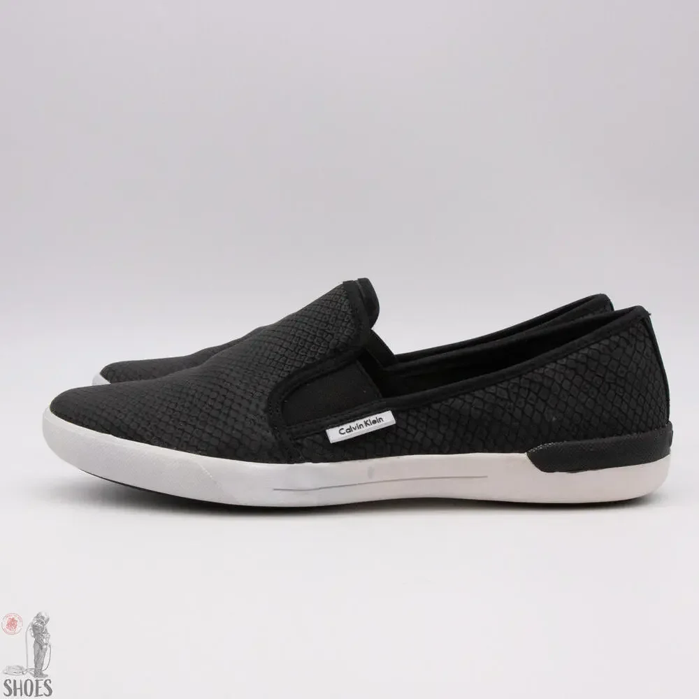 Calvin Klein Talisha Men's 10 Black Mesh‎ Slip-On Loafers - Size 10